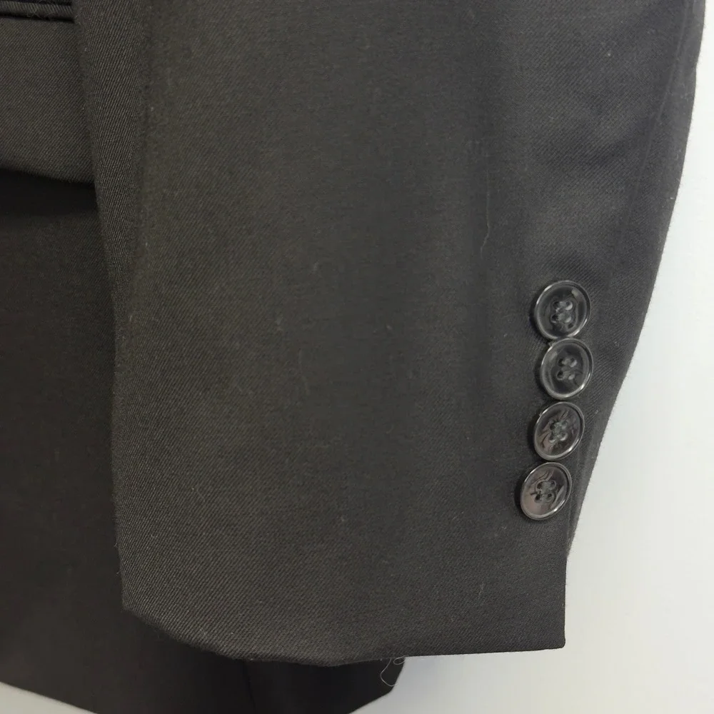 Calvin Klein Mens 50R Black Wool Suit Jacket Blazer Formal Classic fit 2 Button